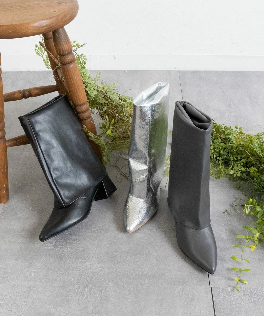 Tabiブーツグレー 保護カバー付き size 39 ポインテッド2wayカバーショートブーツ/レディース/fabby fabby