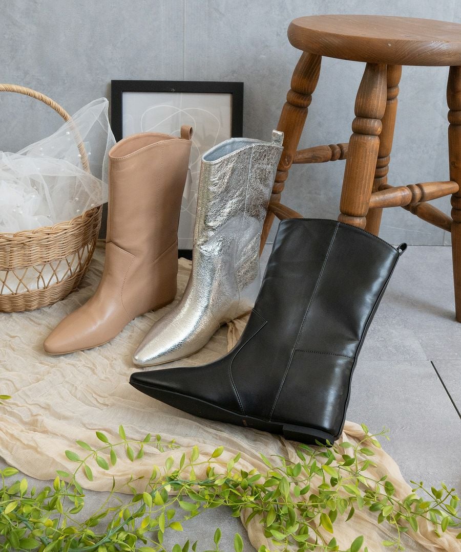 インヒールワイドシャフトミドルブーツ/レディース/fabby fabby