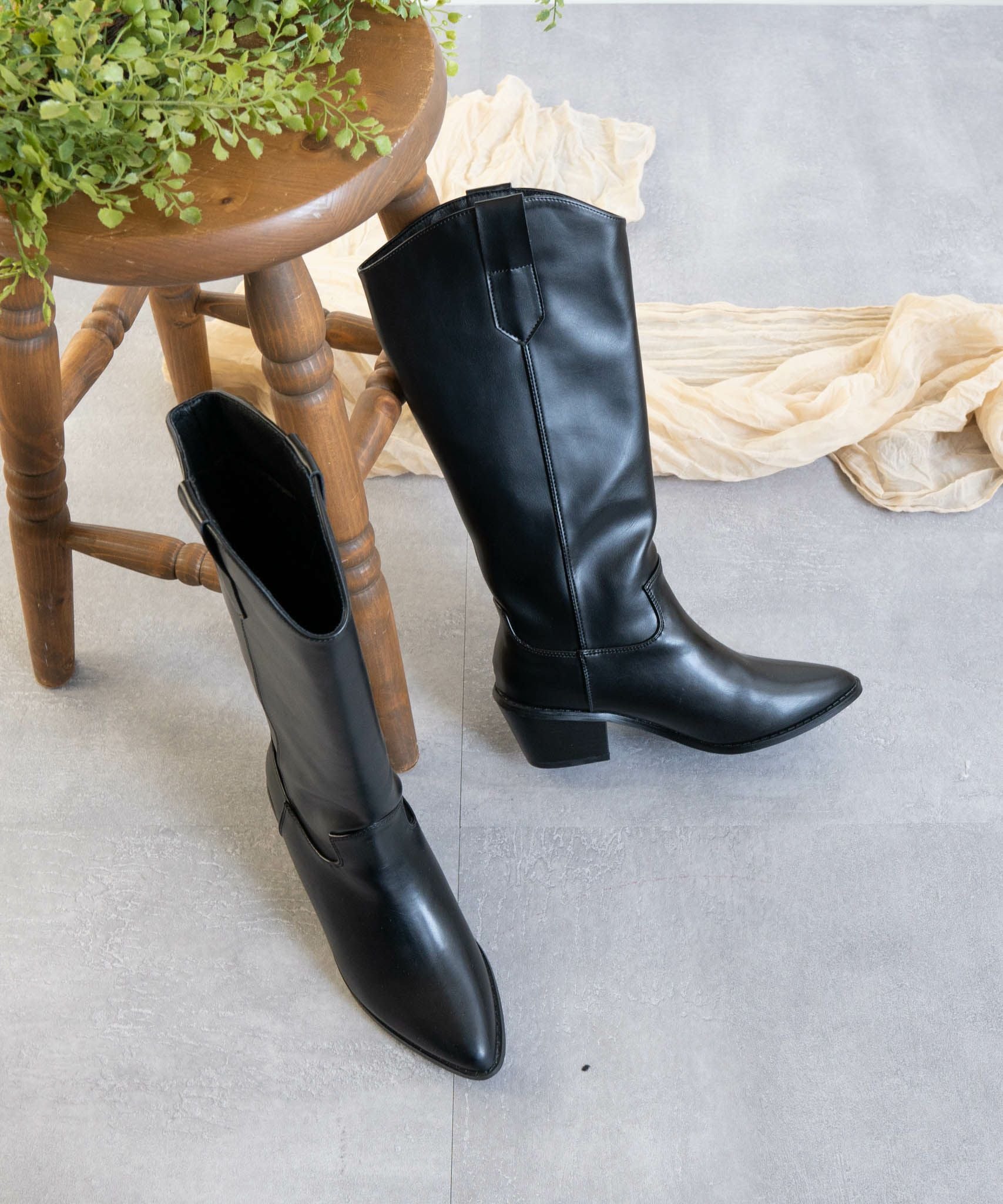 インヒールワイドシャフトミドルブーツ/レディース/fabby fabby